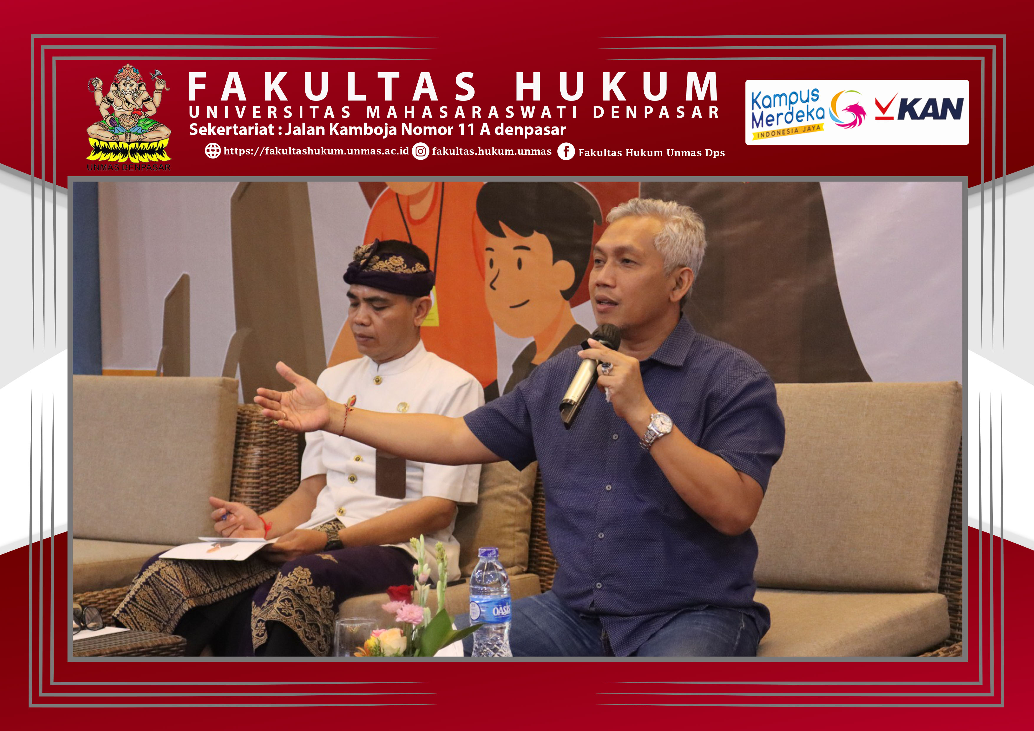 Dekan Fakultas Hukum Unmas Denpasar Dr. Ketut Sukawati P Perbawa.S.H.,M.Hum memberikan Pembekalan Pemilu kepada SDM/sekt Bawaslu sekab Badung.