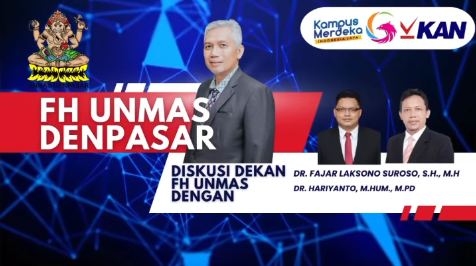 Diskusi Dekan Fakultas Hukum Unmas Denpasar Dr. Kt Sukawati Lanang P Perbawa bersama para akademisi