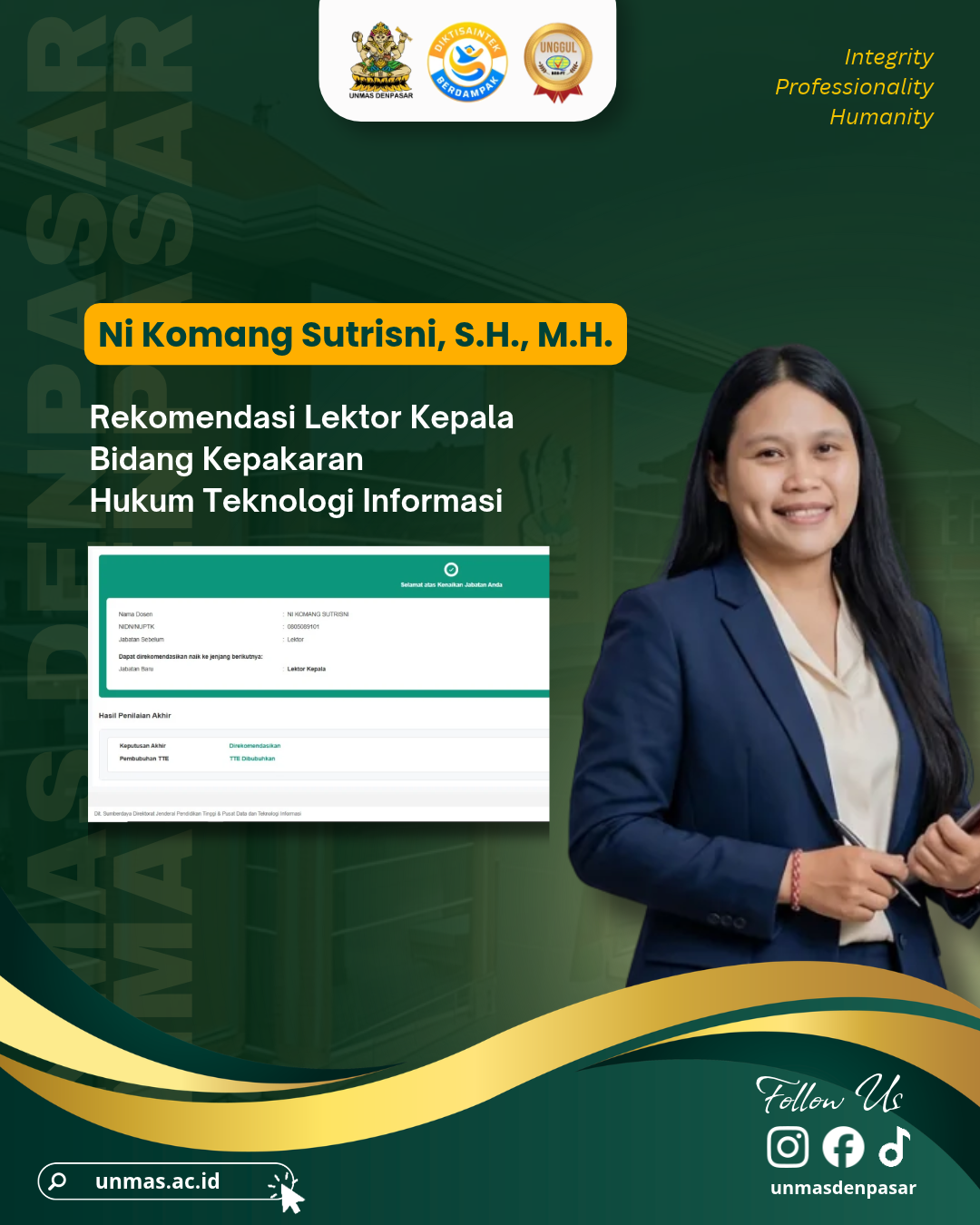 enam-akademisi-unmas-denpasar-raih-rekomendasi-sebagai-lektor-kepala
