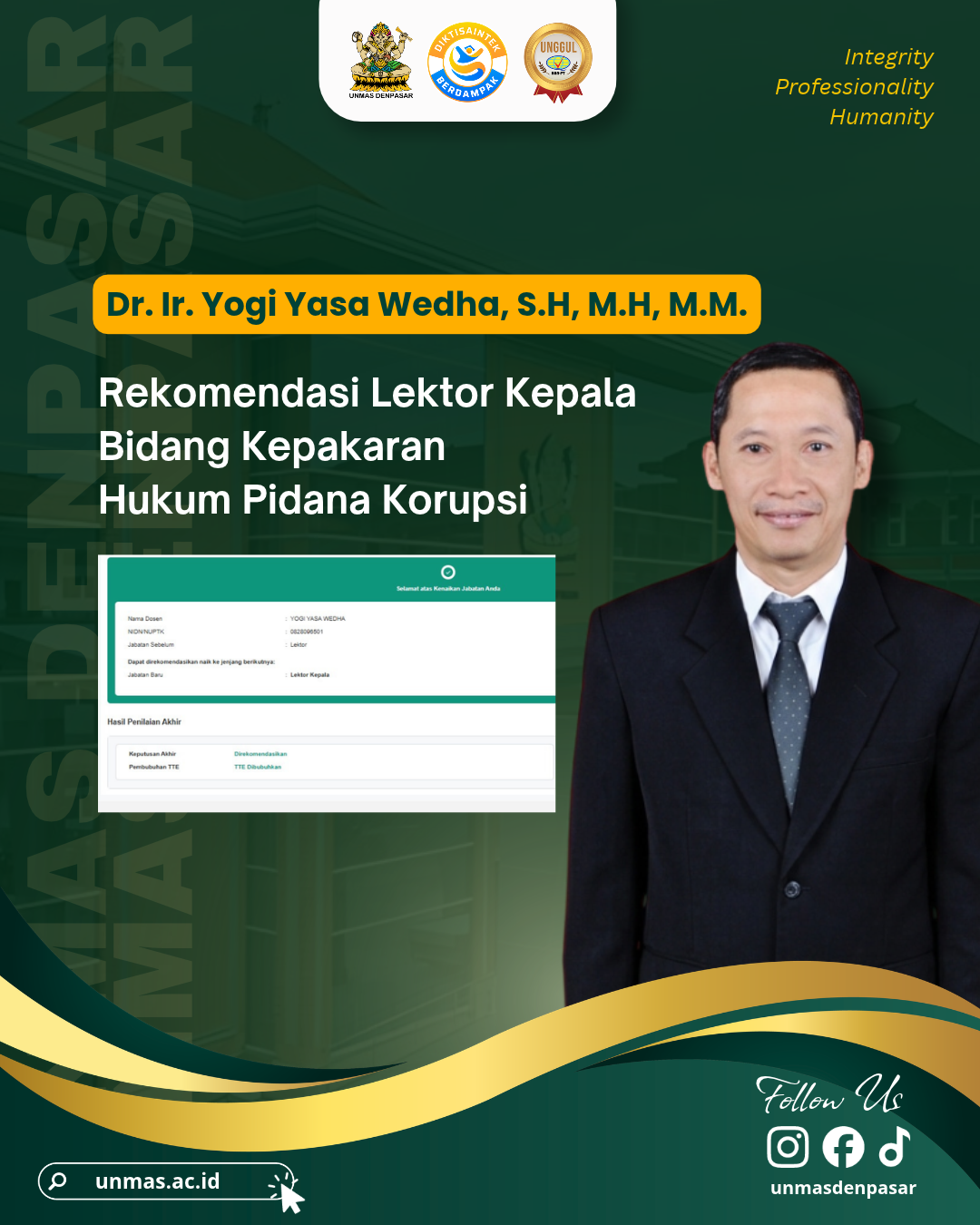 enam-akademisi-unmas-denpasar-raih-rekomendasi-sebagai-lektor-kepala