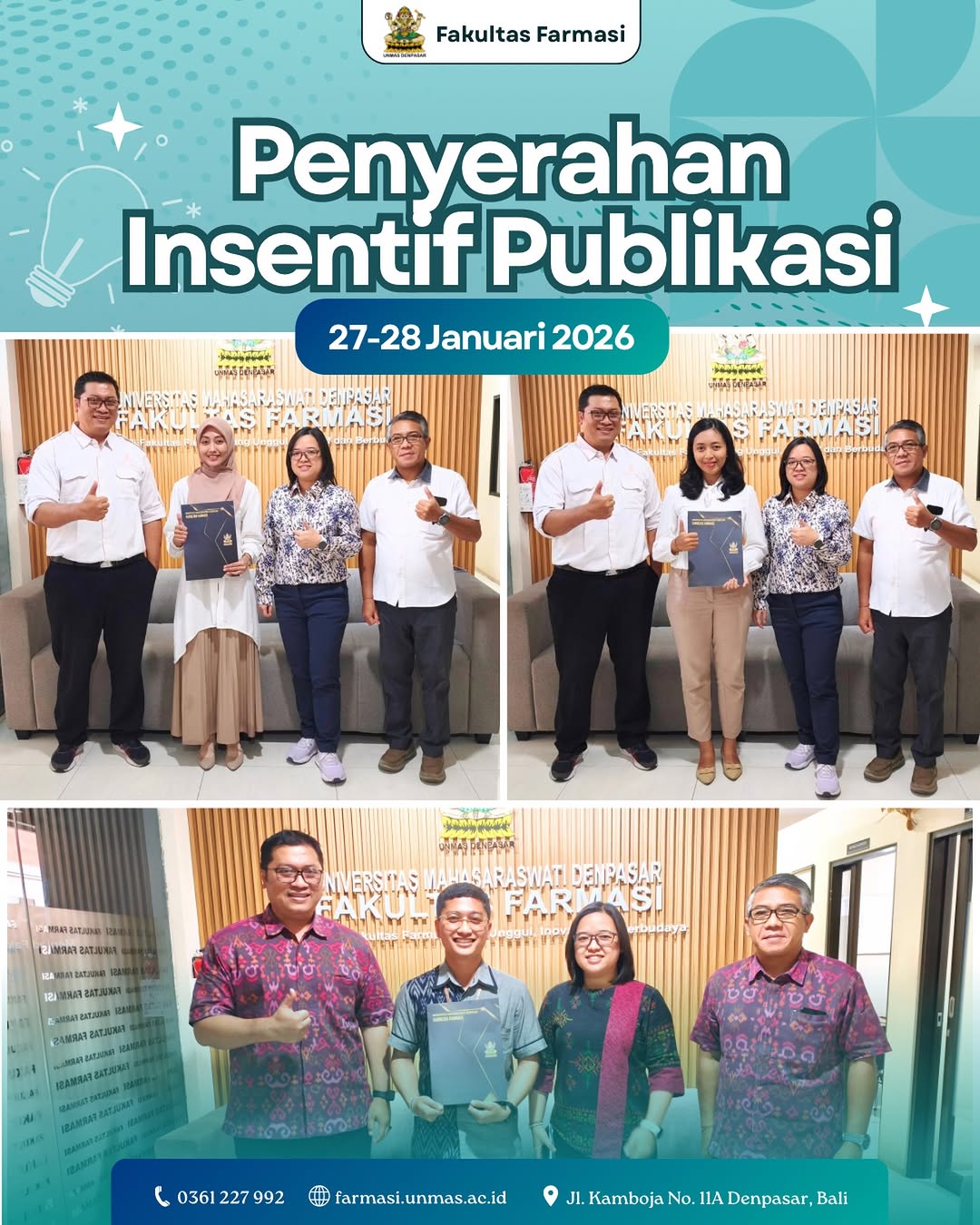 fakultas-farmasi-unmas-denpasar-berikan-insentif-publikasi-kepada-dosen-berprestasi