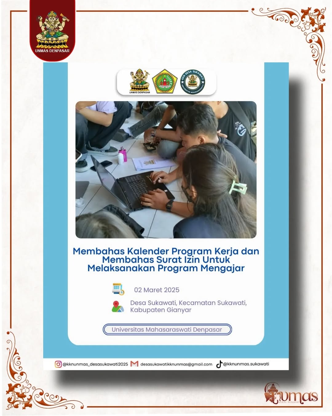 Membahas Kalender Program Kerja dan Membahas Surat Izin Untuk Melaksanakan Program Mengajar.