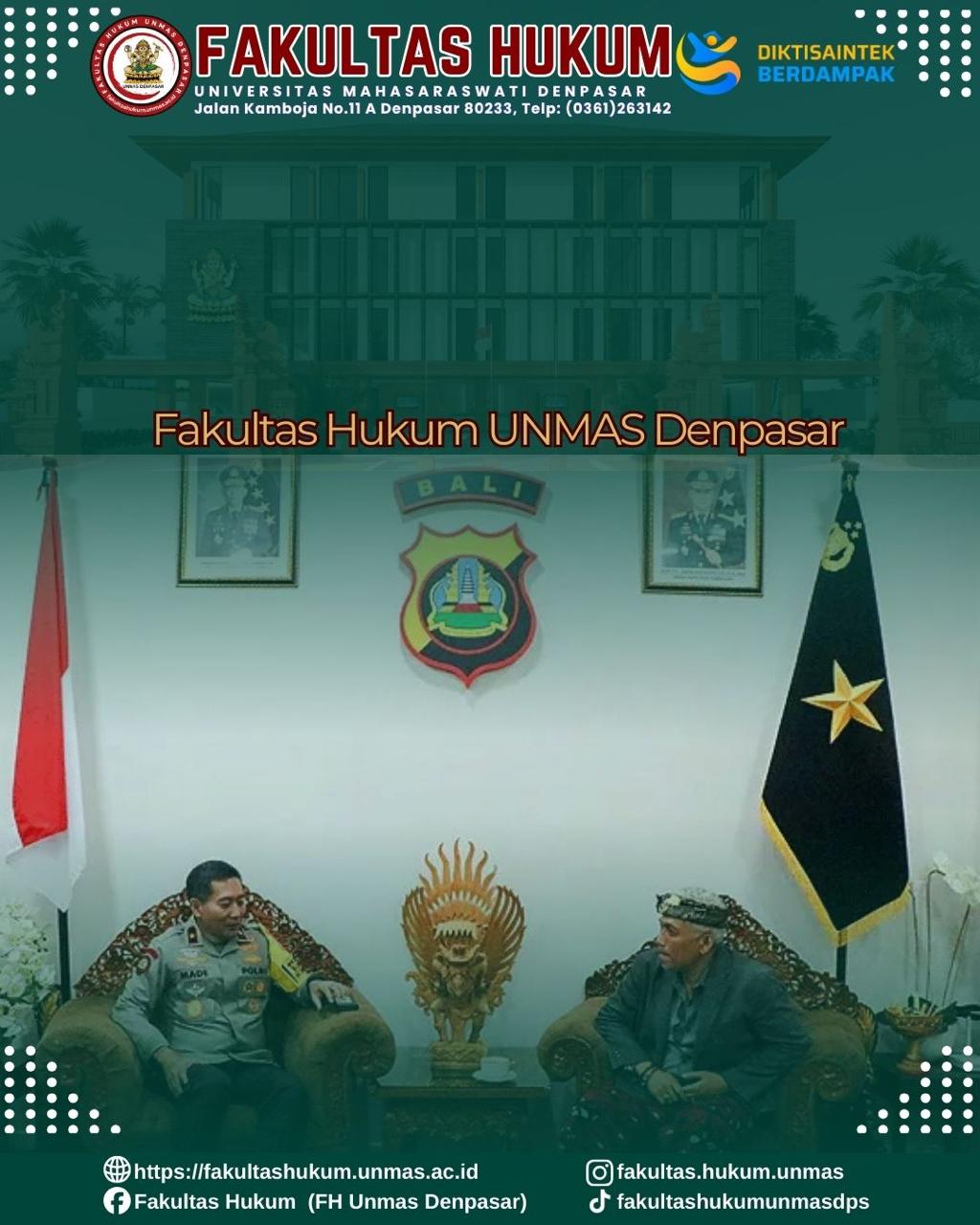 Pertemuan Rektor Unmas Denpasar dengan Polda Bali