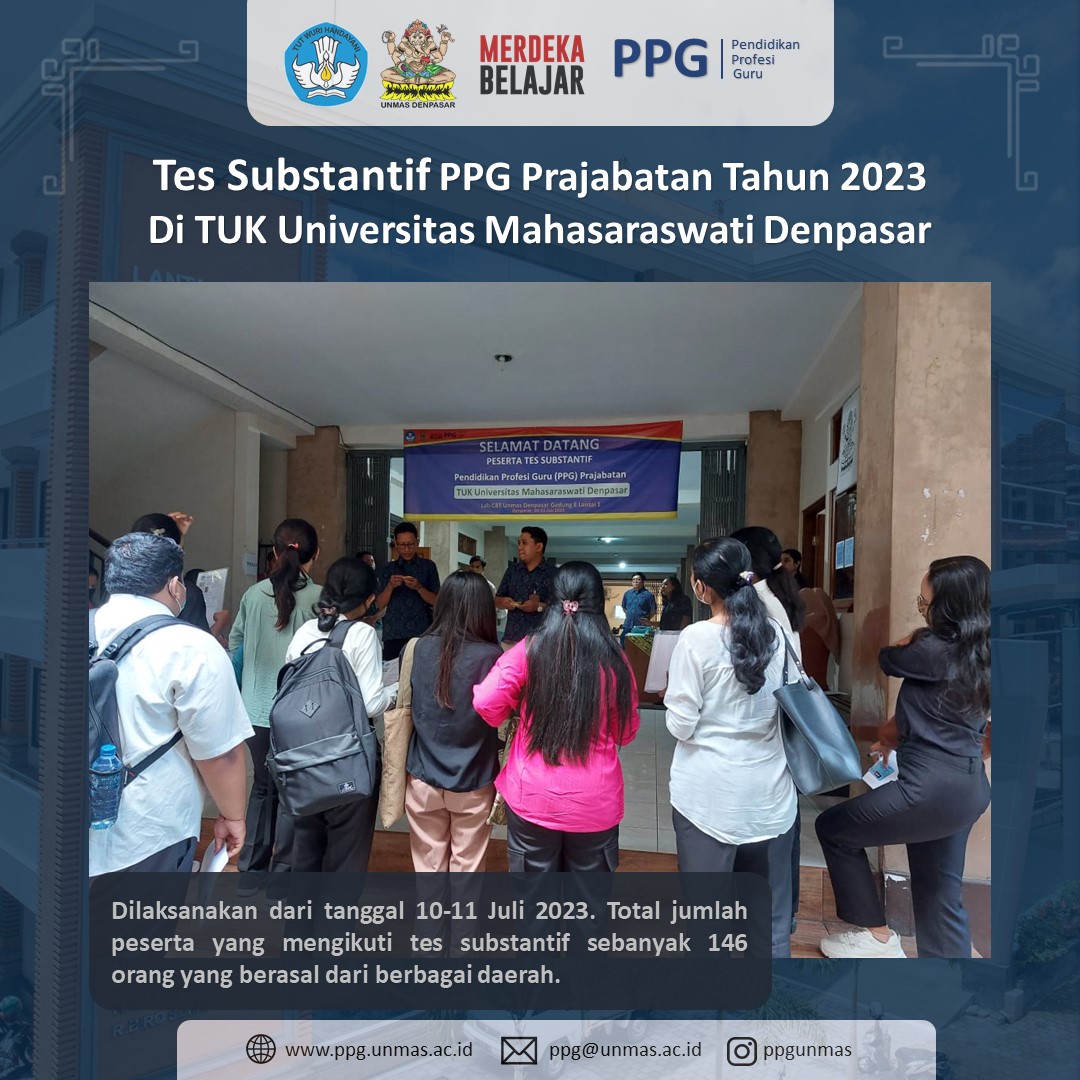 Ratusan Calon Mahasiswa PPG Pra Jabatan Mengikuti Tes Substantif di Unmas Denpasar