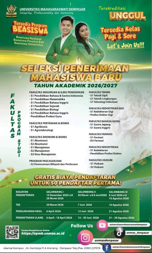 SELEKSI PENERIMAAN MAHASISWA BARU TAHUN AKADEMIK 2026/2027