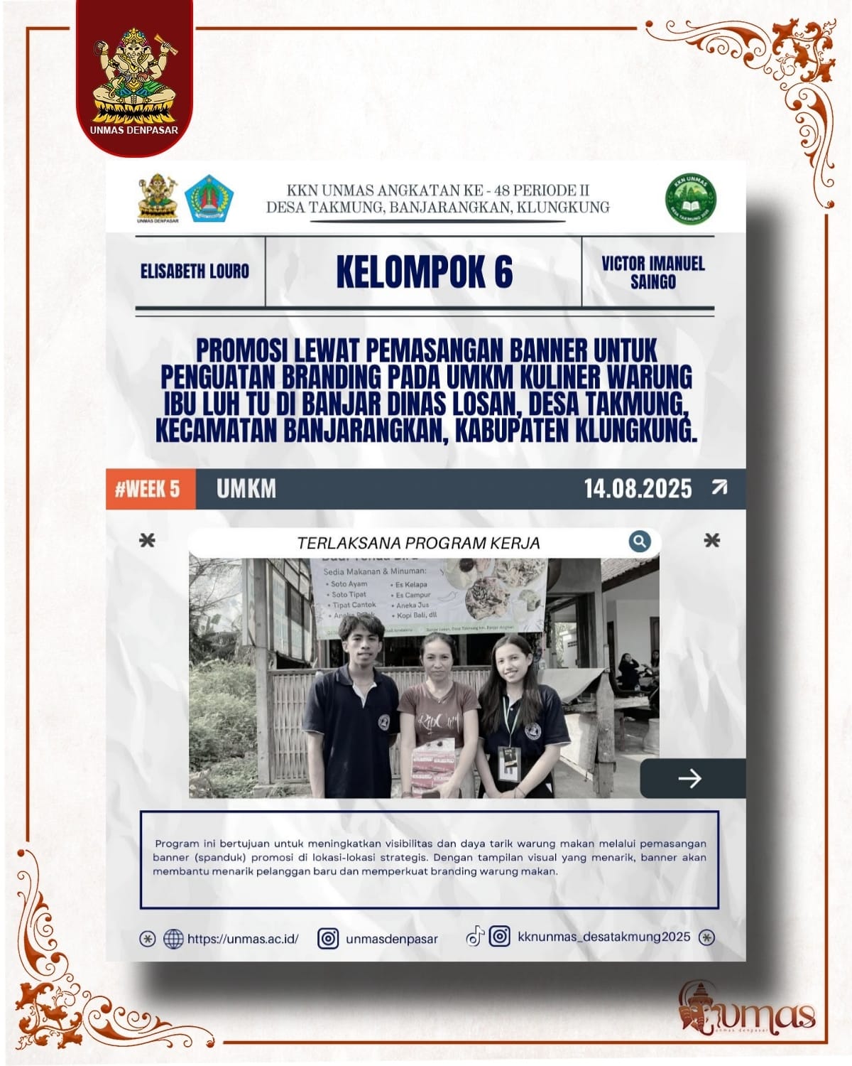 tim-6-kkn-unmas-desa-takmung-gelar-promosi-untuk-penguatan-branding-umkm-kuliner-warung-ibu-luh-tu