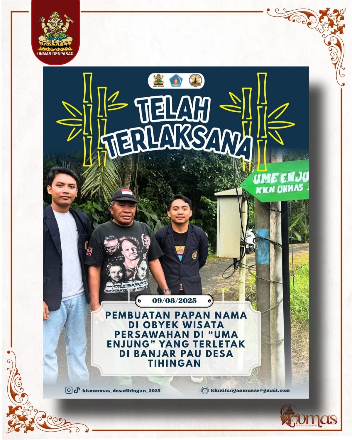 tim-kkn-desa-tihingan-dukung-promosi-wisata-lokal-melalui-pembuatan-papan-nama-di-uma-enjung