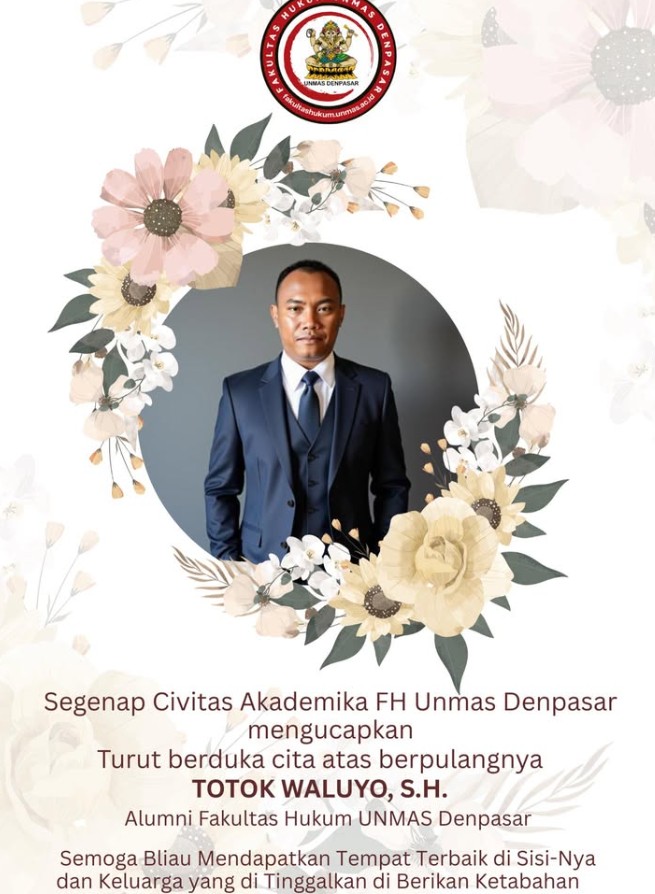 Turut berduka cita atas berpulangnya *Totok Waluyo,S.H.*