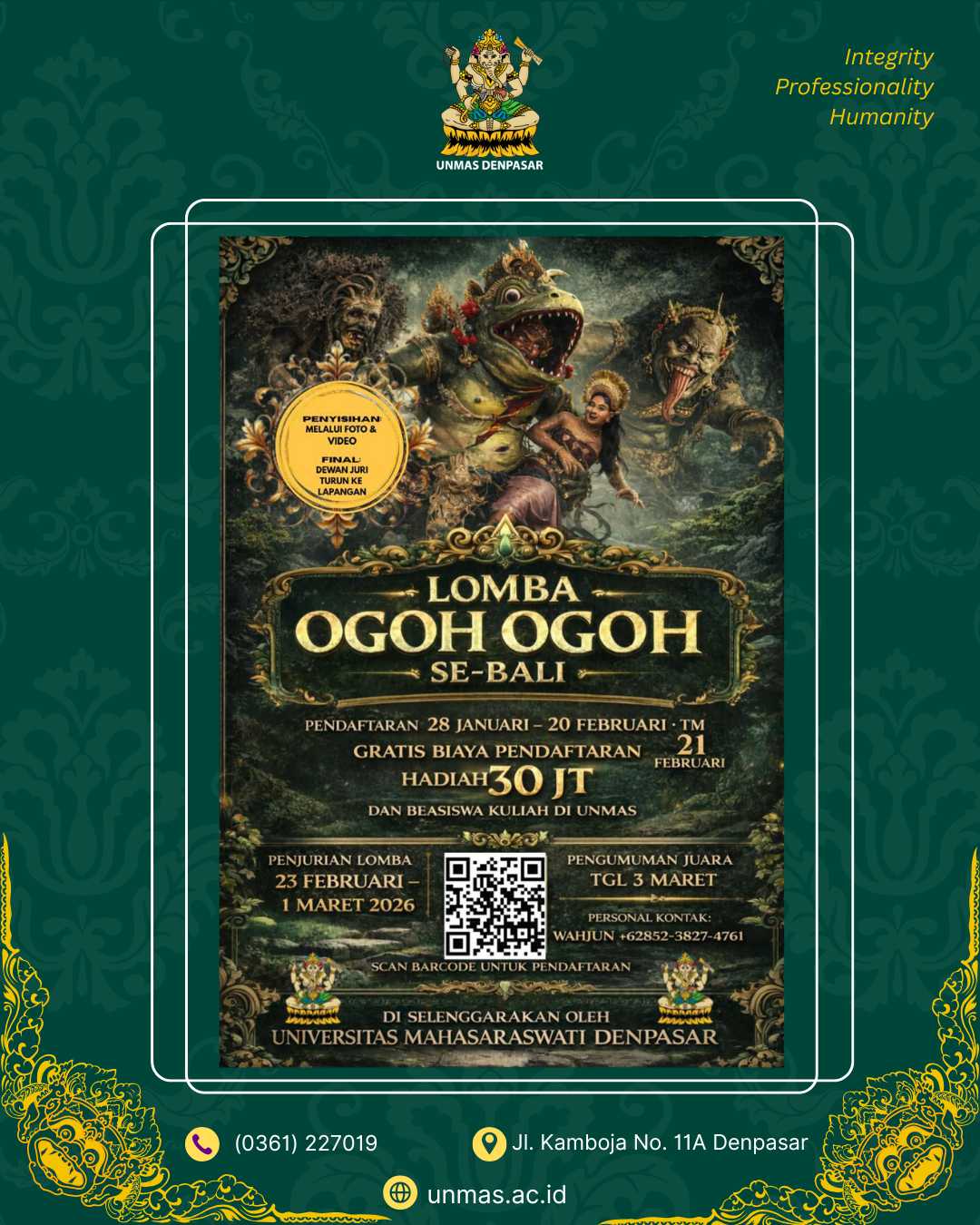 universitas-mahasaraswati-denpasar-gelar-lomba-ogoh-ogoh-se-bali-2026