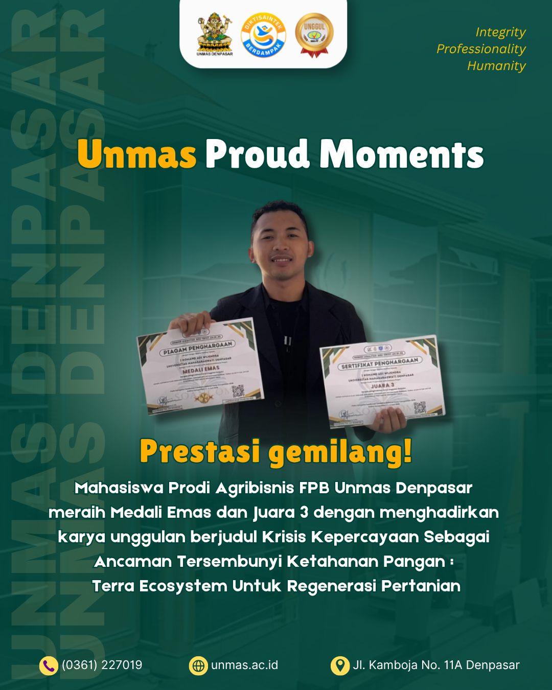 unmas-denpasar-cetak-prestasi-nasional-mahasiswa-agribisnis-borong-tiga-penghargaan