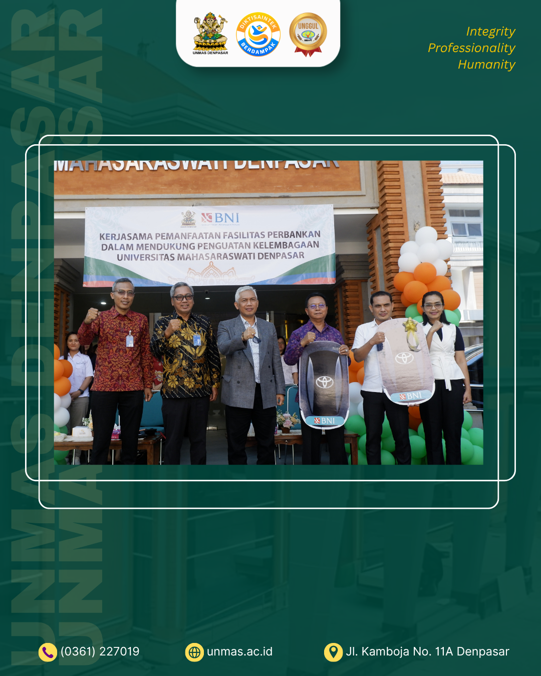 unmas-denpasar-perkuat-kelembagaan-melalui-kerja-sama-strategis-dengan-bni-dan-bank-bpd-bali